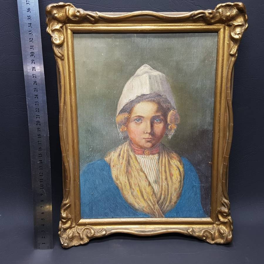 RARE!!! Antique Framed Oil On Canvas Portrait (Unsigned)