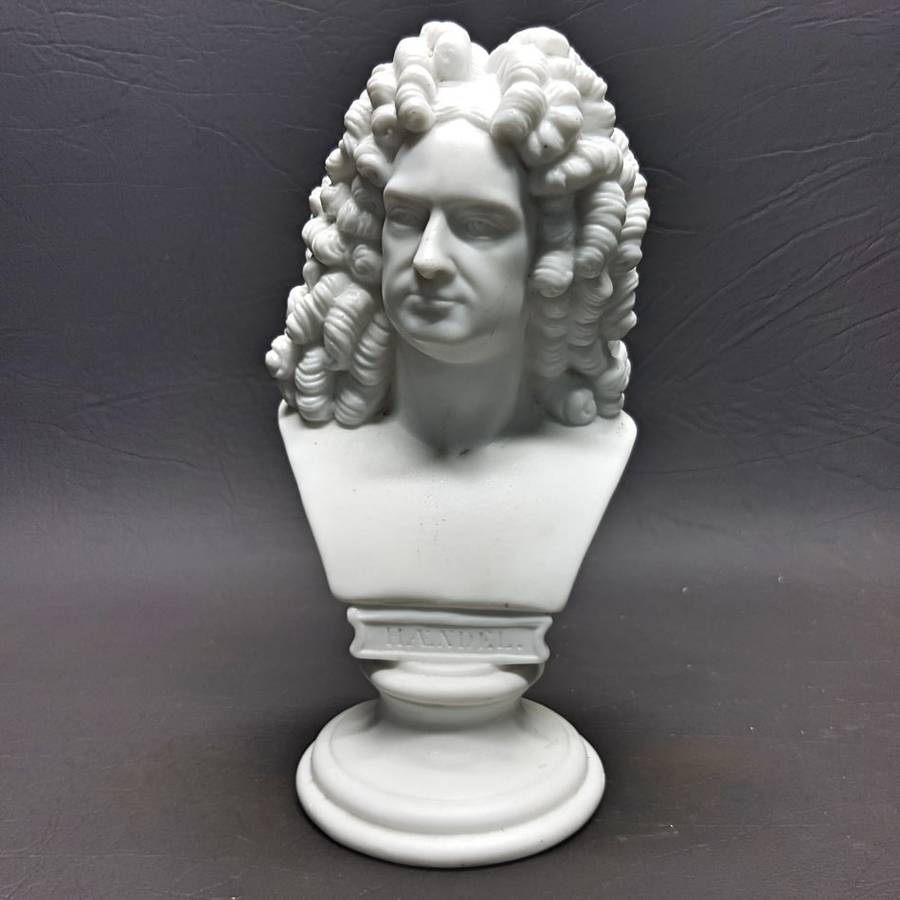 RARE!!! Highly Detailed German White Porcelain "Handel" Bust Paperweight!!! (160mm Tall )