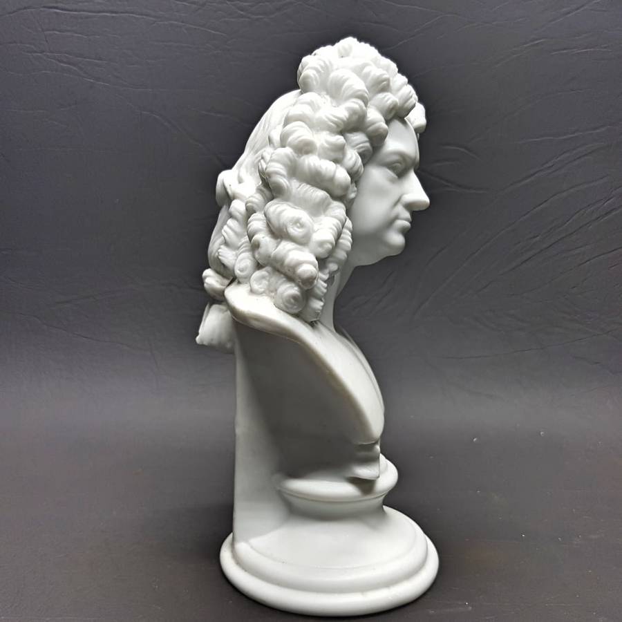 RARE!!! Highly Detailed German White Porcelain "Handel" Bust Paperweight!!! (160mm Tall )