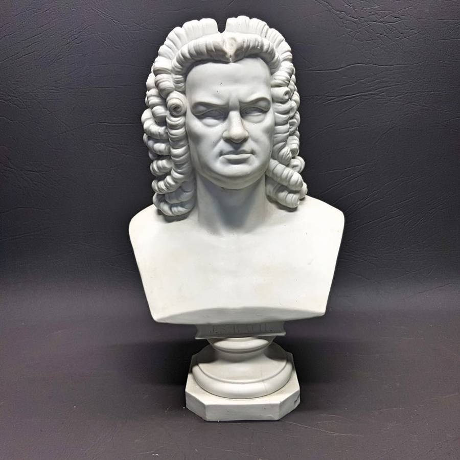 RARE!!! LARGE Highly Detailed German White Porcelain "J.S Bach" Bust!!! (300mm Tall )