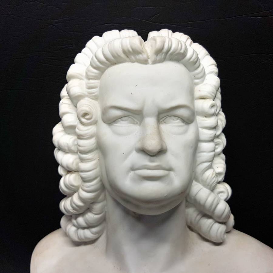 RARE!!! LARGE Highly Detailed German White Porcelain "J.S Bach" Bust!!! (300mm Tall )