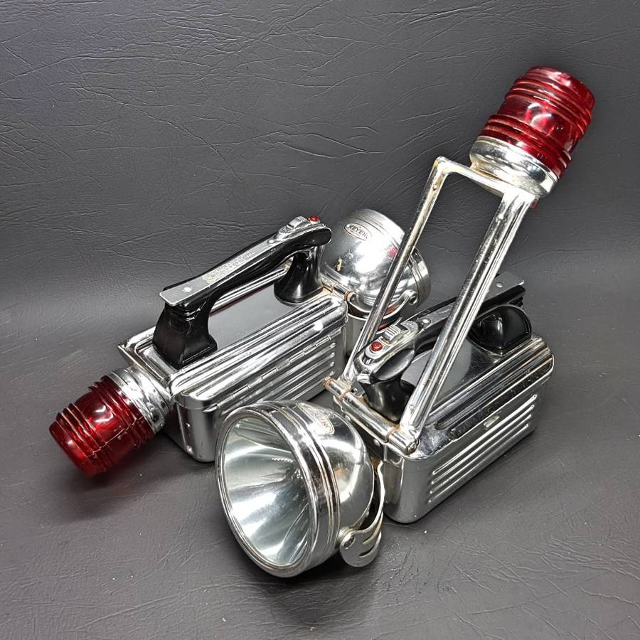 RARE!!! Two Original Chrome 1950's Meyer Trade Mark Signal/Miners Lamps!!! (Bid Per Lamp)