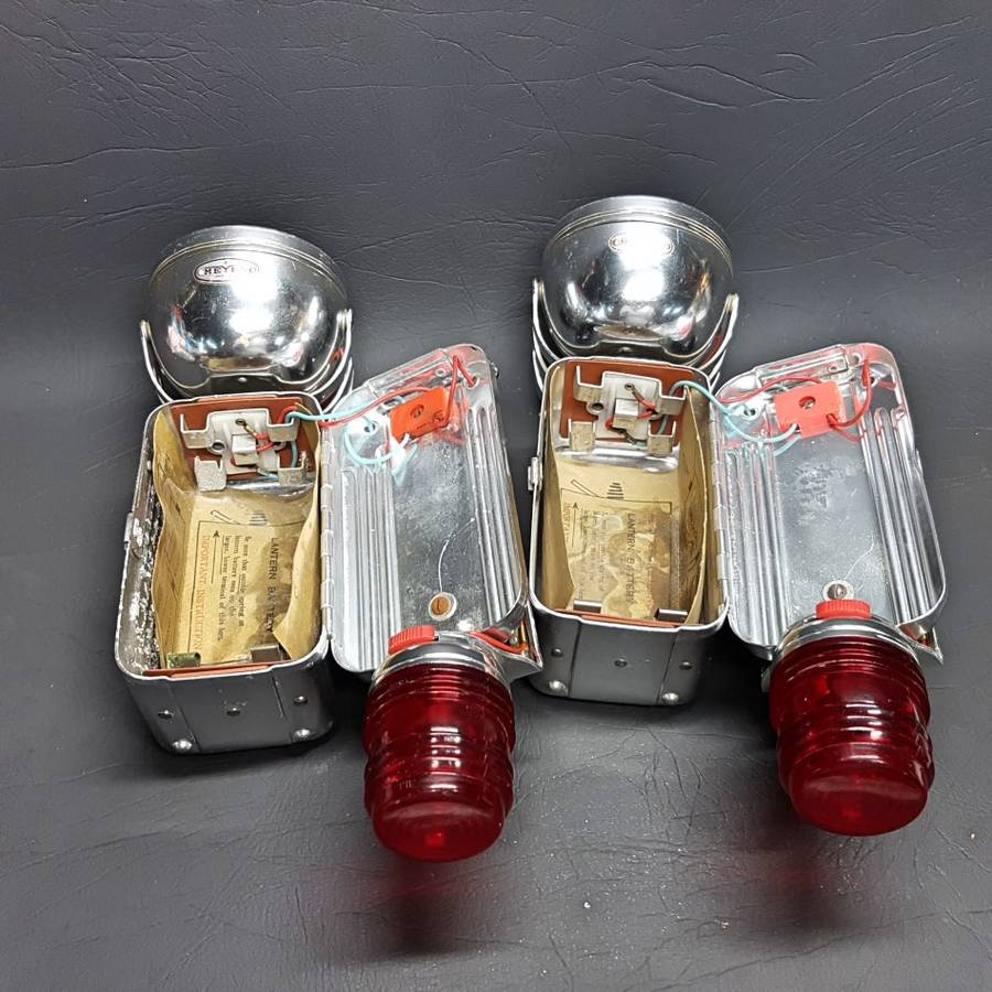 RARE!!! Two Original Chrome 1950's Meyer Trade Mark Signal/Miners Lamps!!! (Bid Per Lamp)