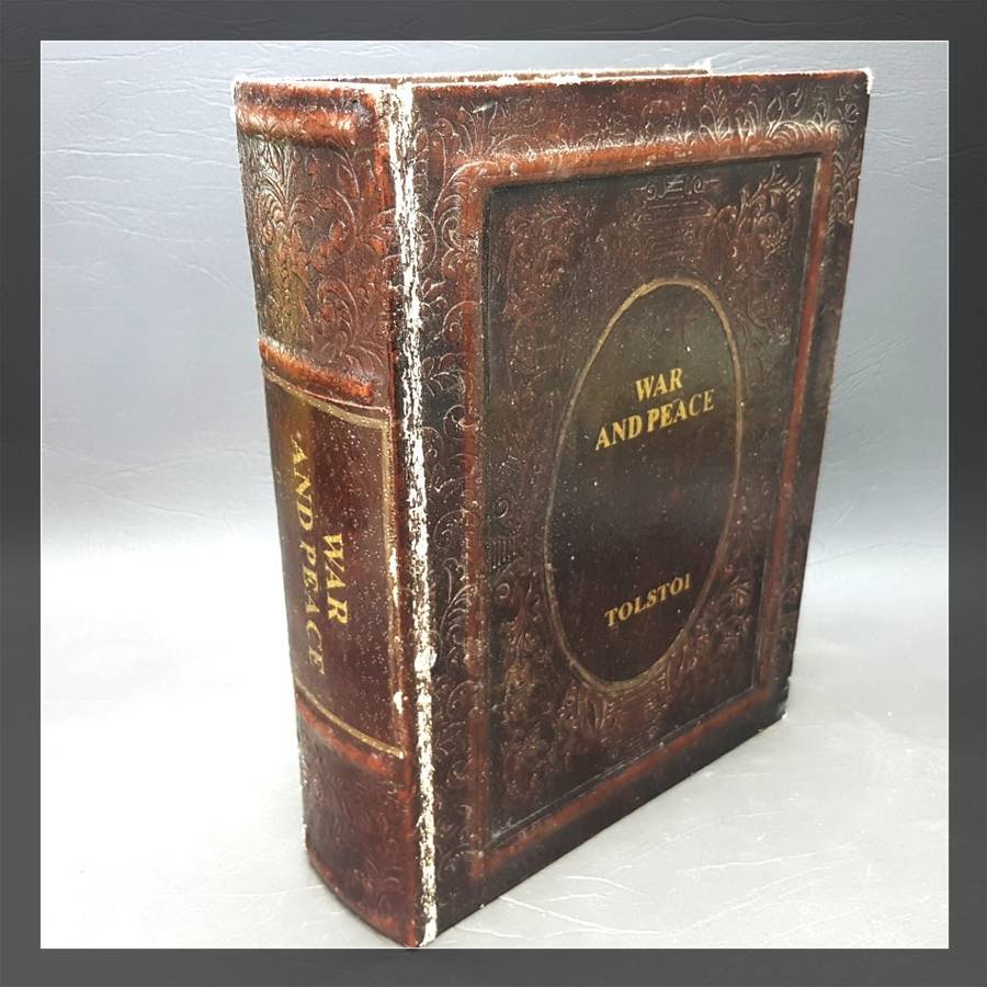 Original Leather Cover "War and Peace" Book Place Holder and Box!!!