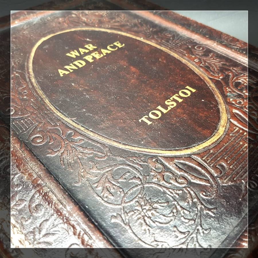 Original Leather Cover "War and Peace" Book Place Holder and Box!!!