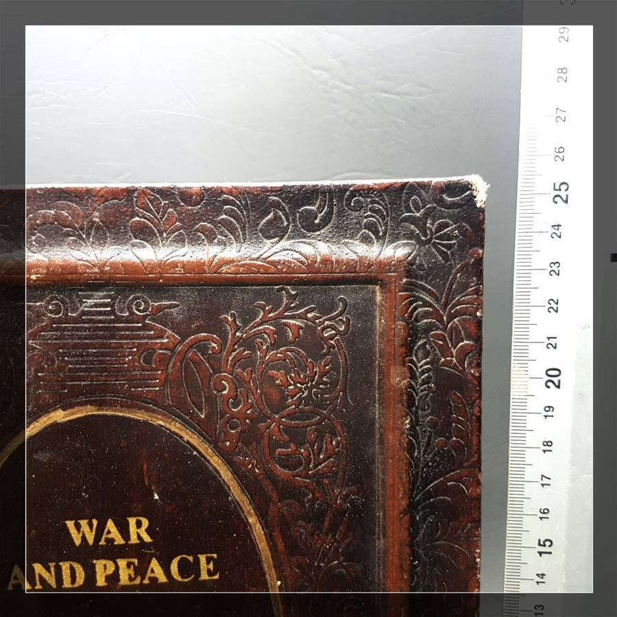 Original Leather Cover "War and Peace" Book Place Holder and Box!!!