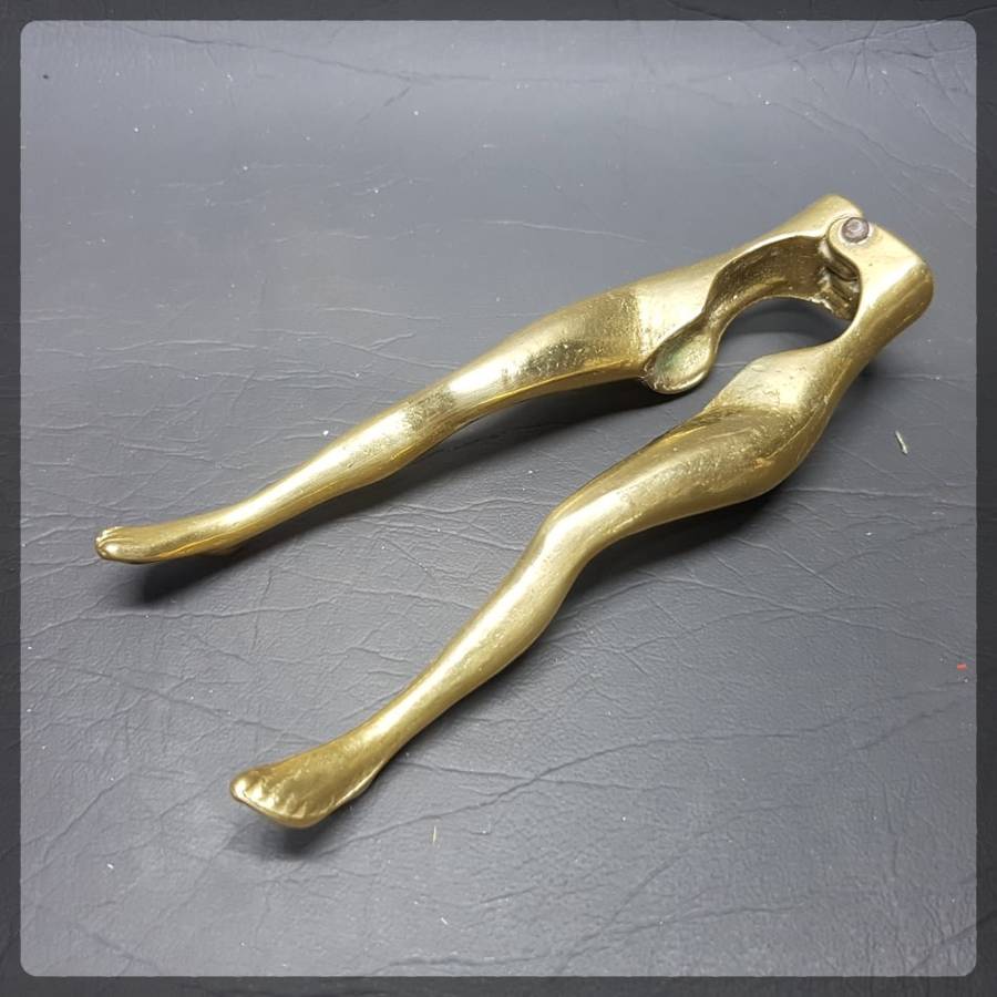 RARE!!! Solid Cast Brass "Sexy Legs" Nut Cracker!!!