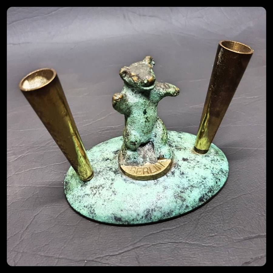 RARE!!! Original Vintage Cast Metal Russian Bear Berlin Double Pen Stand!!!