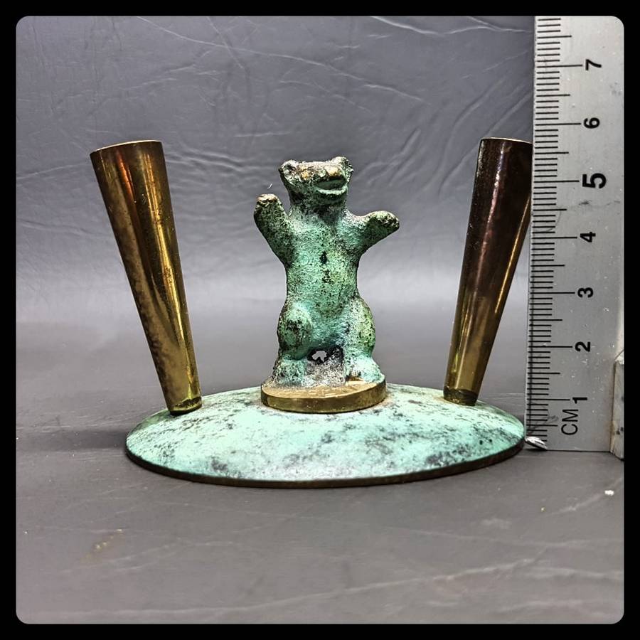 RARE!!! Original Vintage Cast Metal Russian Bear Berlin Double Pen Stand!!!
