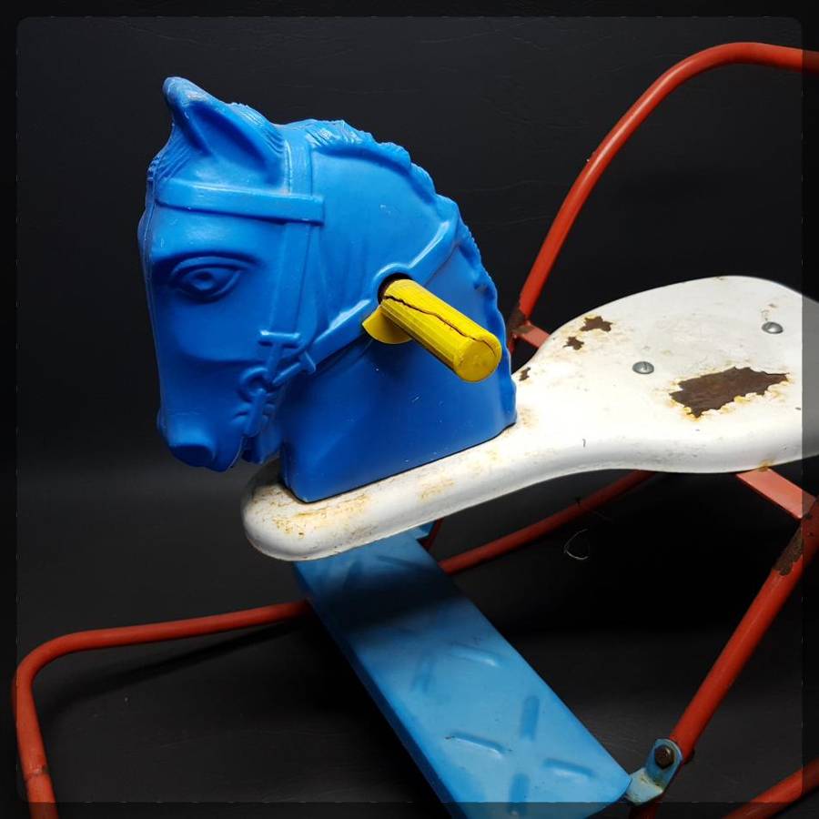 Large Vintage Pressed Metal Rocking Horse!!!