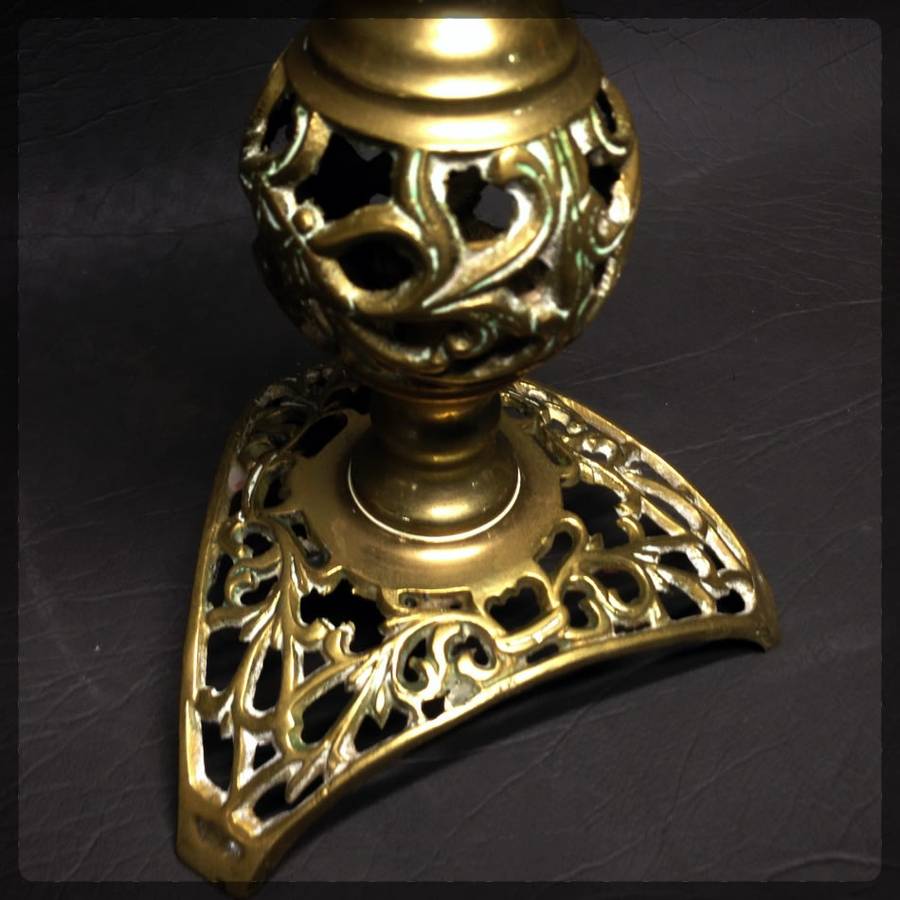 Large Highly Decorative Solid Cast Brass Candle Stand!!!