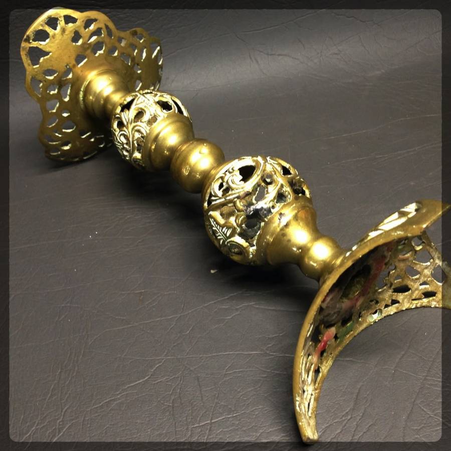 Large Highly Decorative Solid Cast Brass Candle Stand!!!
