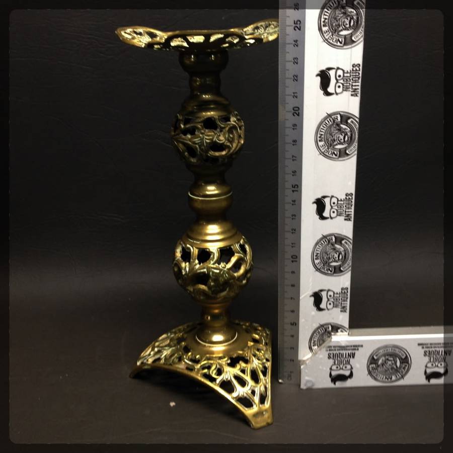 Large Highly Decorative Solid Cast Brass Candle Stand!!!