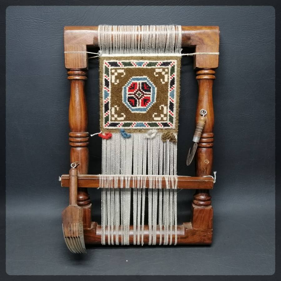 RARE!!! Authentic Vintage Middle Eastern Mini Carpet Weaving Loom and Tools!!!