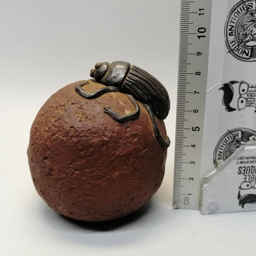 Large Vintage African Stoneware Dung Beetle Paperweight!!!