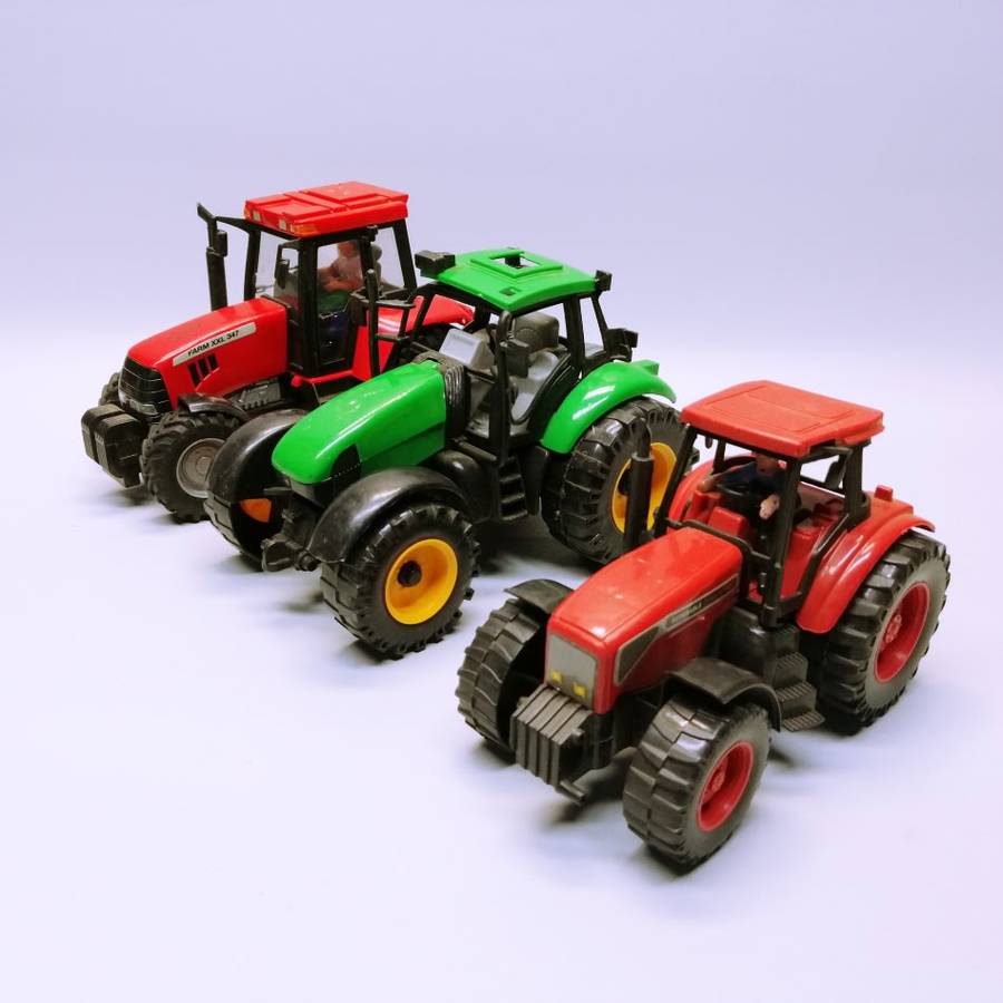 THREE Highly Detailed Hard Plastic Friction Toy Tractors!!! (Bid for all Three)