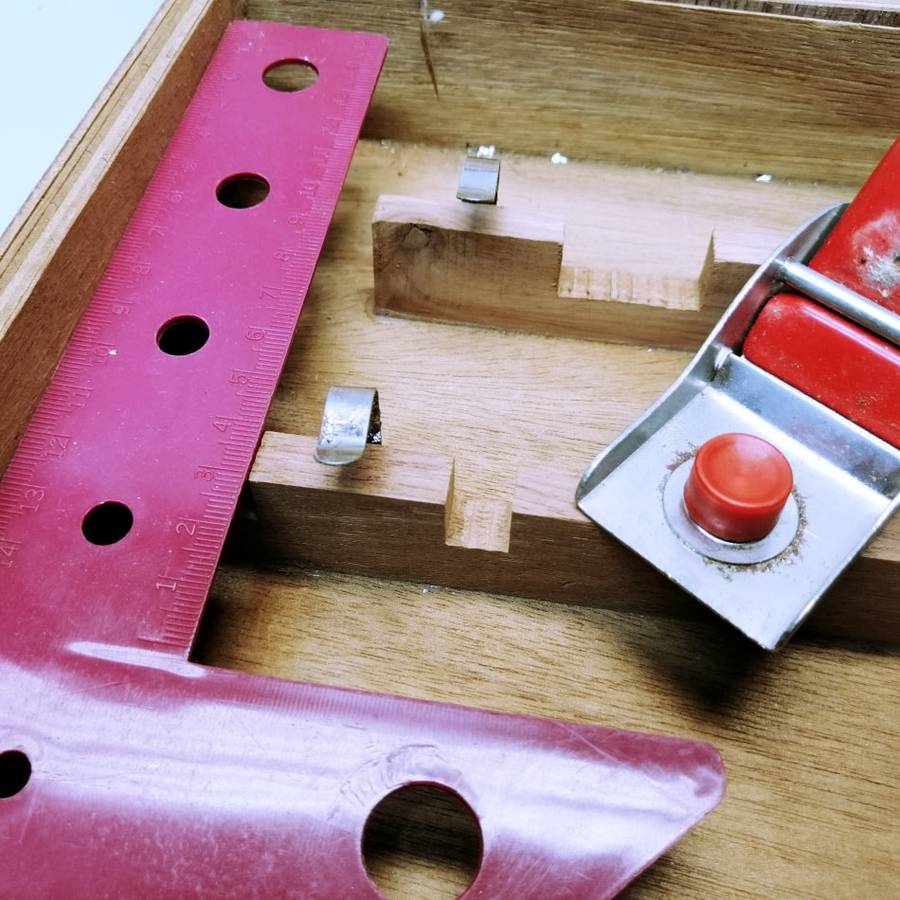 RARE!!! Original Vintage Metal Wood and Hard Plastic Kids Wood Tool Box!!!