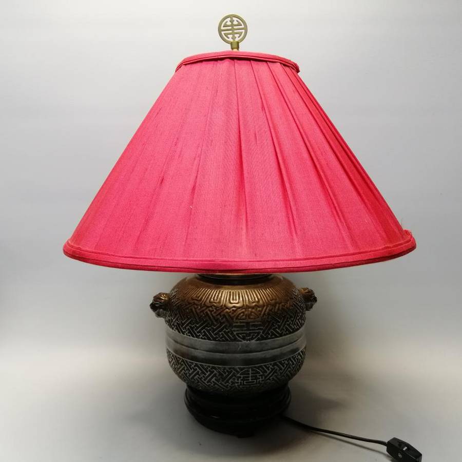 Original Detailed Karolina Lehman Oriental Themed lamp on Base (Working)