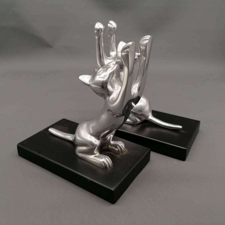 Two Original Kaleidoscope Cat Themed Pewter Book Ends!!!