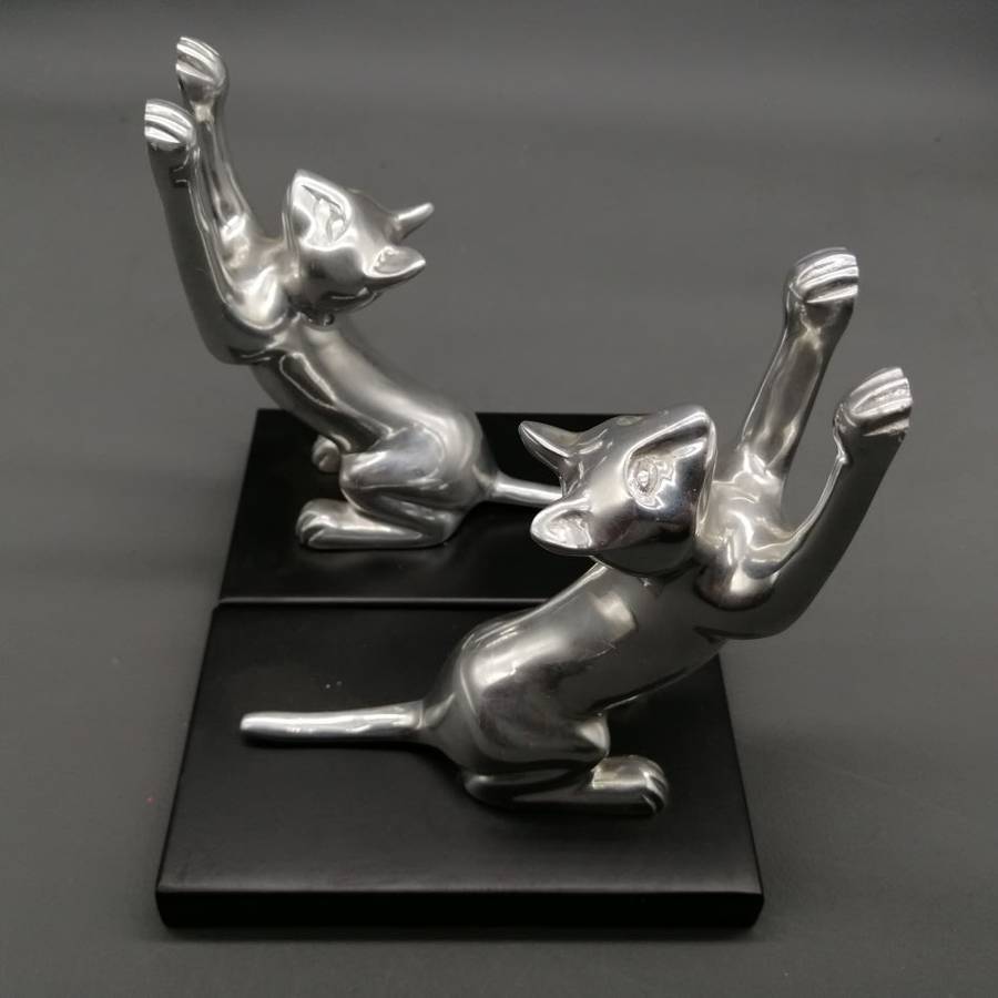Two Original Kaleidoscope Cat Themed Pewter Book Ends!!!
