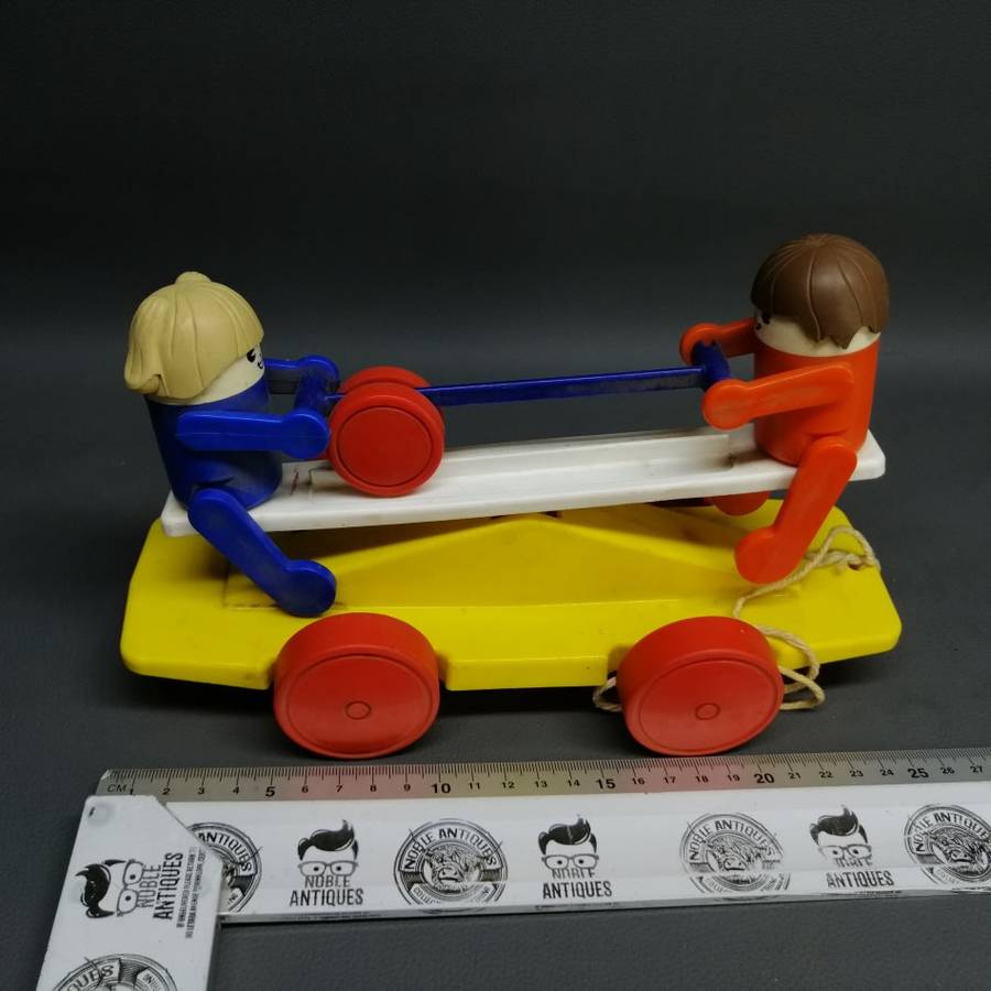 Vintage Hard Plastic English See Saw Pull Toy!!! (Working)