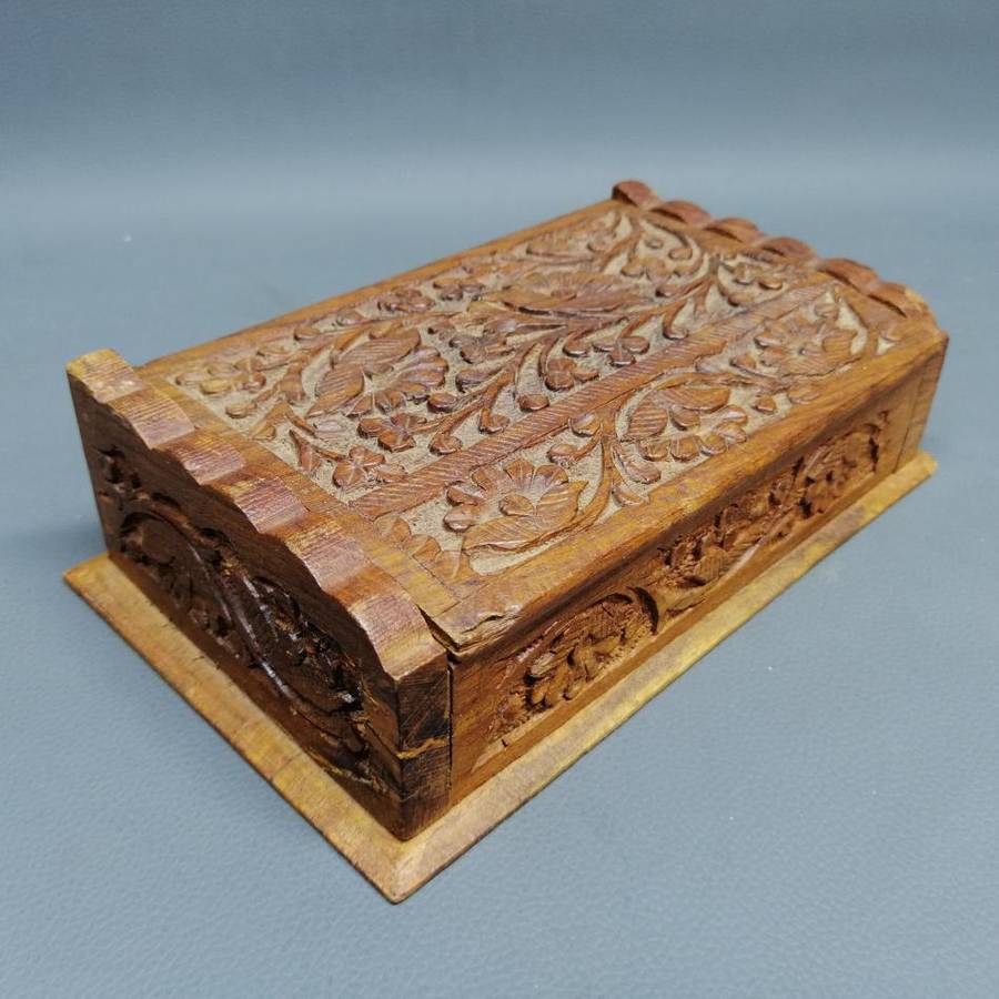 Vintage Highly Detailed Hand Crafted Rosewood Letter Box!!!