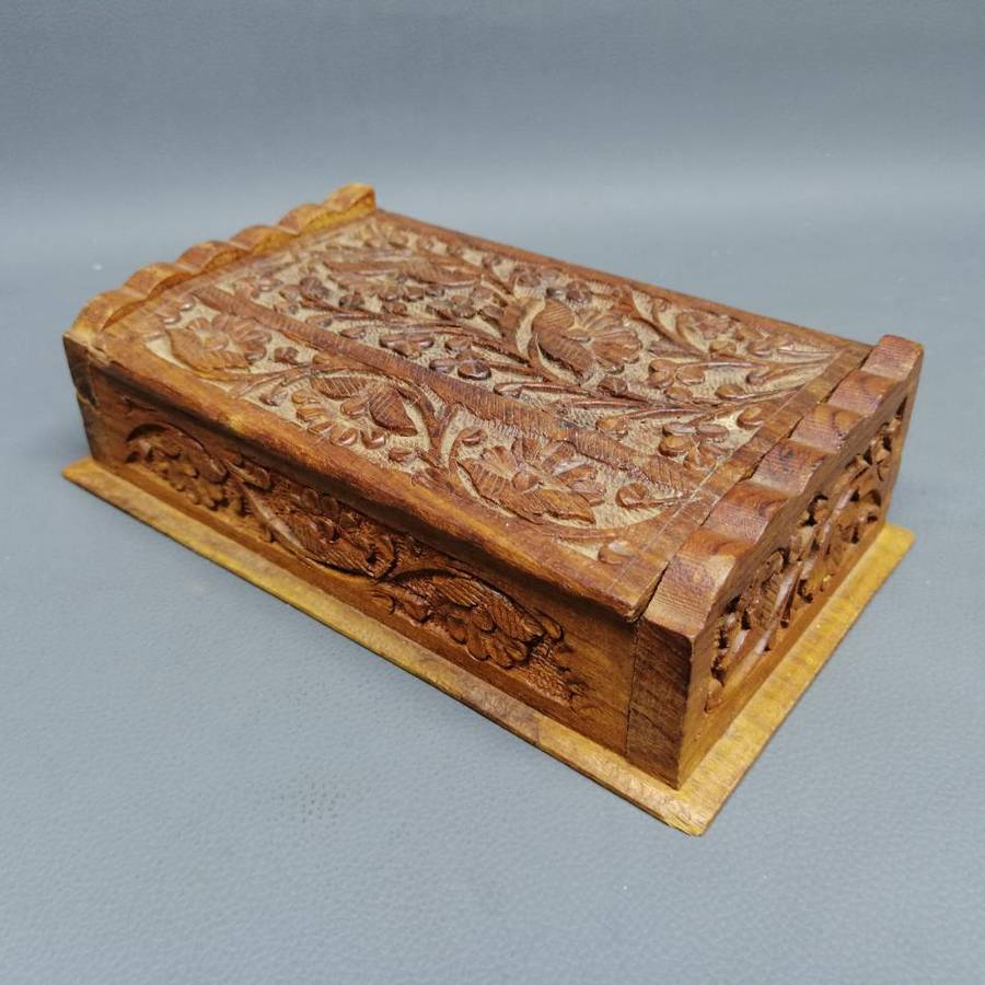 Vintage Highly Detailed Hand Crafted Rosewood Letter Box!!!