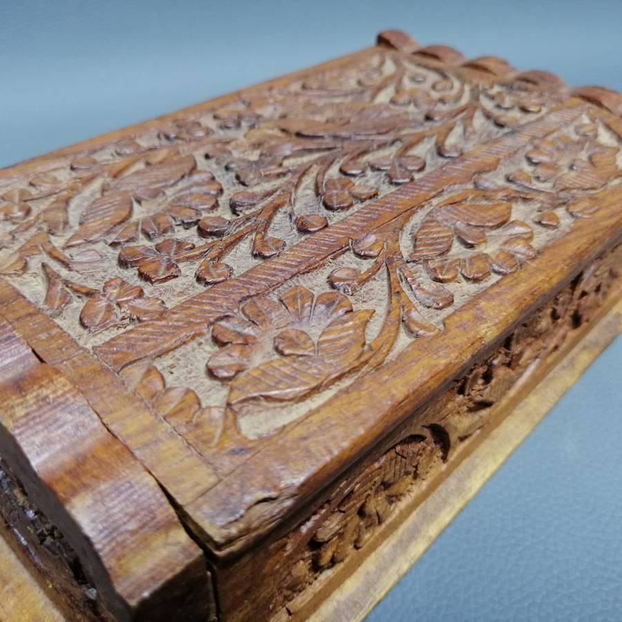 Vintage Highly Detailed Hand Crafted Rosewood Letter Box!!!