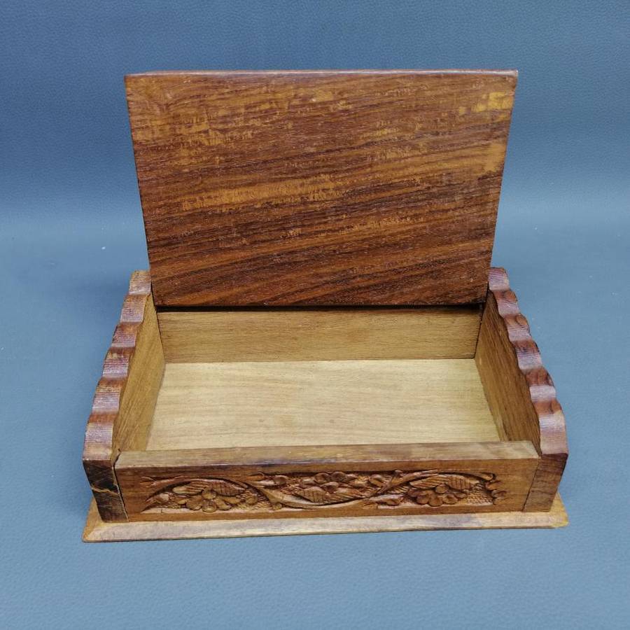 Vintage Highly Detailed Hand Crafted Rosewood Letter Box!!!