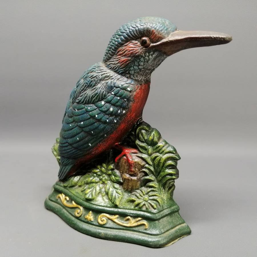Large Cast Iron King Fisher Door Stop!!!