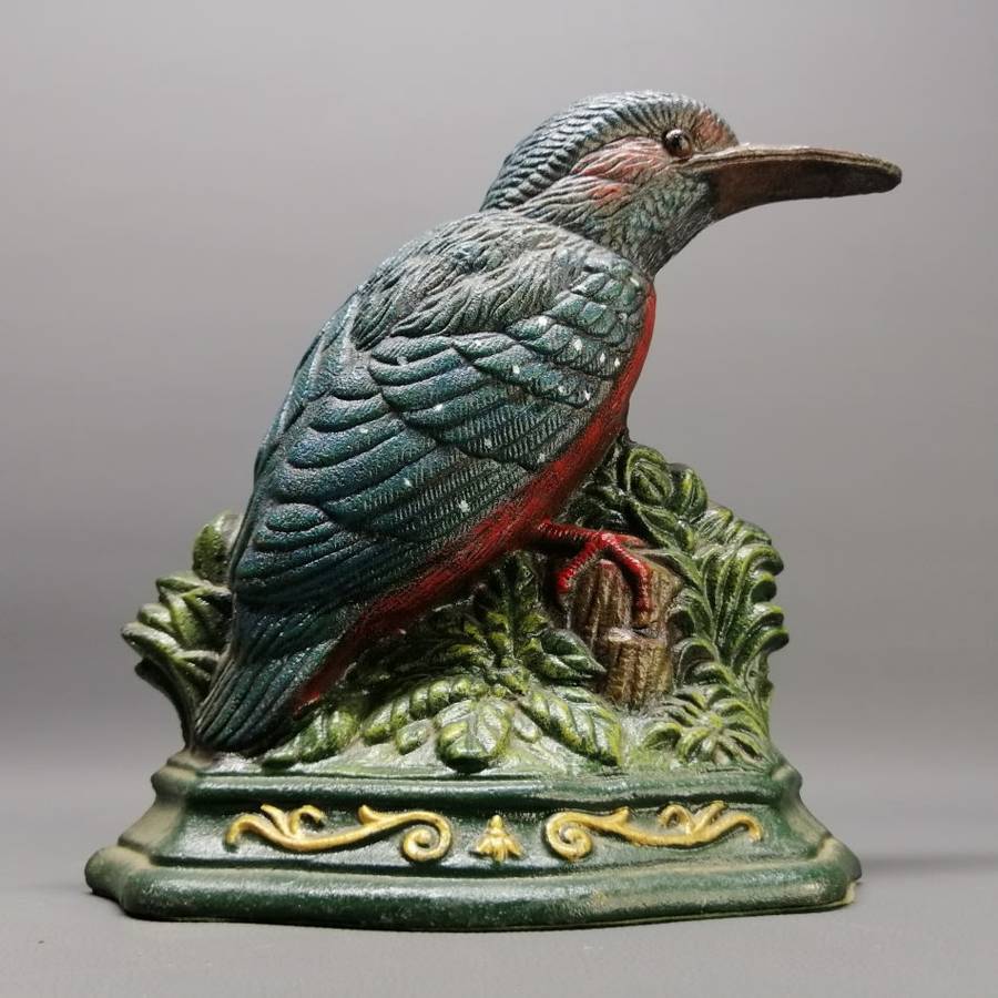 Large Cast Iron King Fisher Door Stop!!!