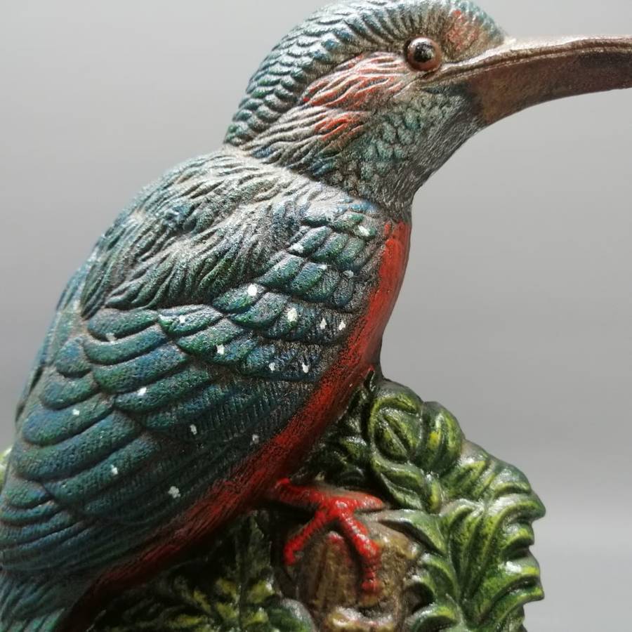 Large Cast Iron King Fisher Door Stop!!!