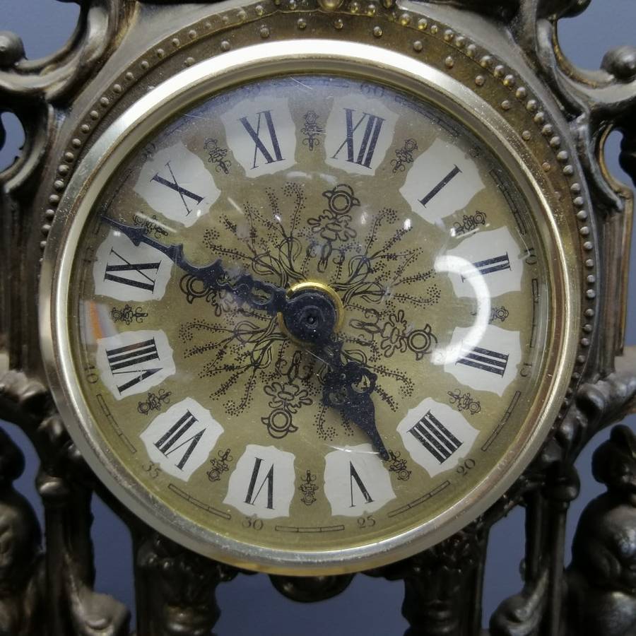 Highly Decorative and Ornamental Pressed Brass Metal German Mantle Clock!!!