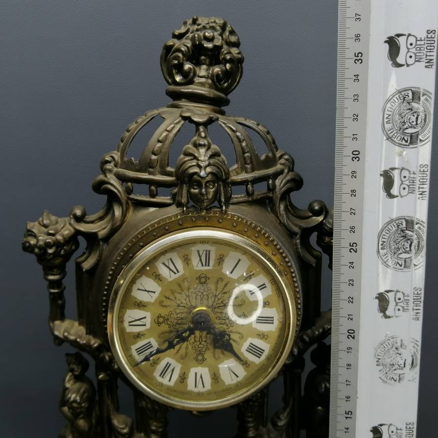 Highly Decorative and Ornamental Pressed Brass Metal German Mantle Clock!!!
