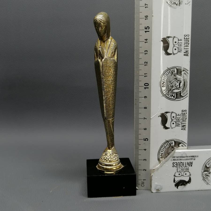 Vintage Cast Metal On Marble Base Religious Icon Statue!!!!