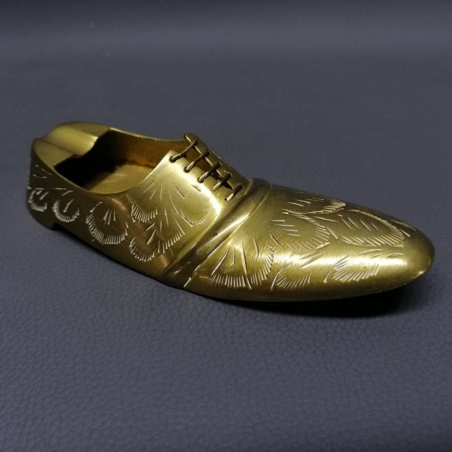 Vintage Solid Brass Detailed Shoe Formed Ashtray!!!