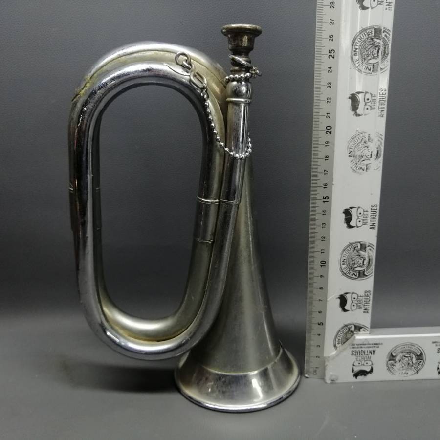 Original Vintage Silver Metal Bugle!!!