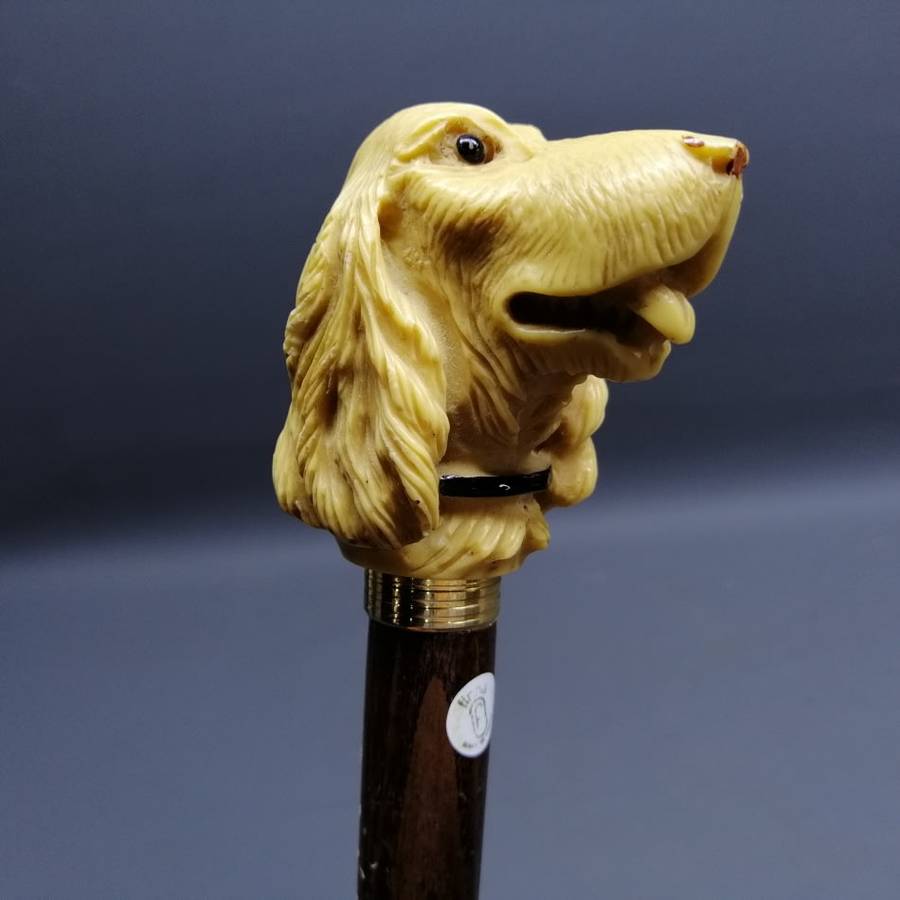 Original Vintage Walnut and Canine Themed Handle Walking Stick!!!