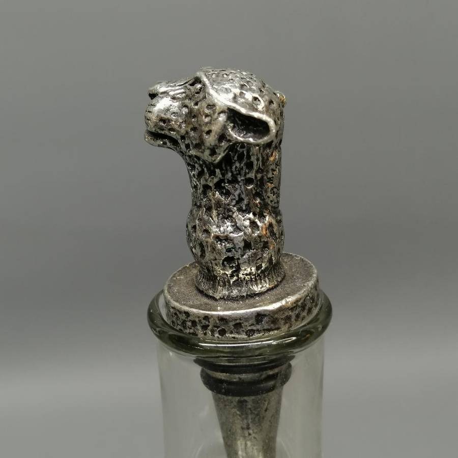 South African Cast Silver Metal Leopard Themed Wine Bottle Topper!!!