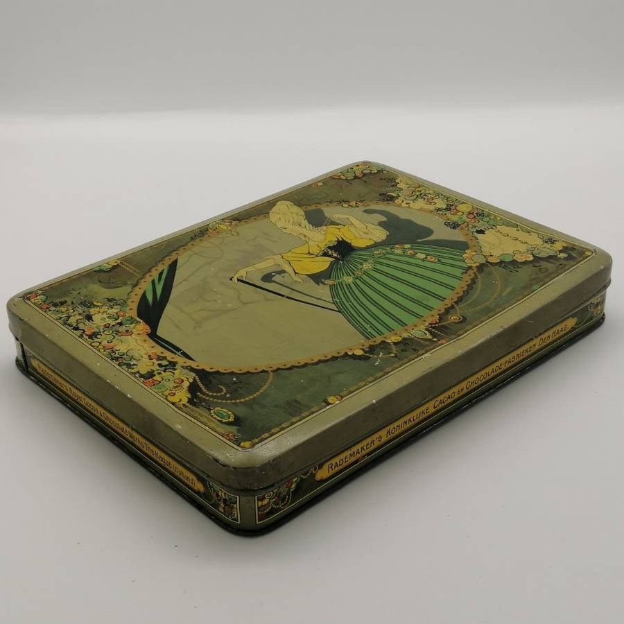 RARE!!! 1940's Dutch Rademaker's Lithographed Chocolate Tin Container!!!
