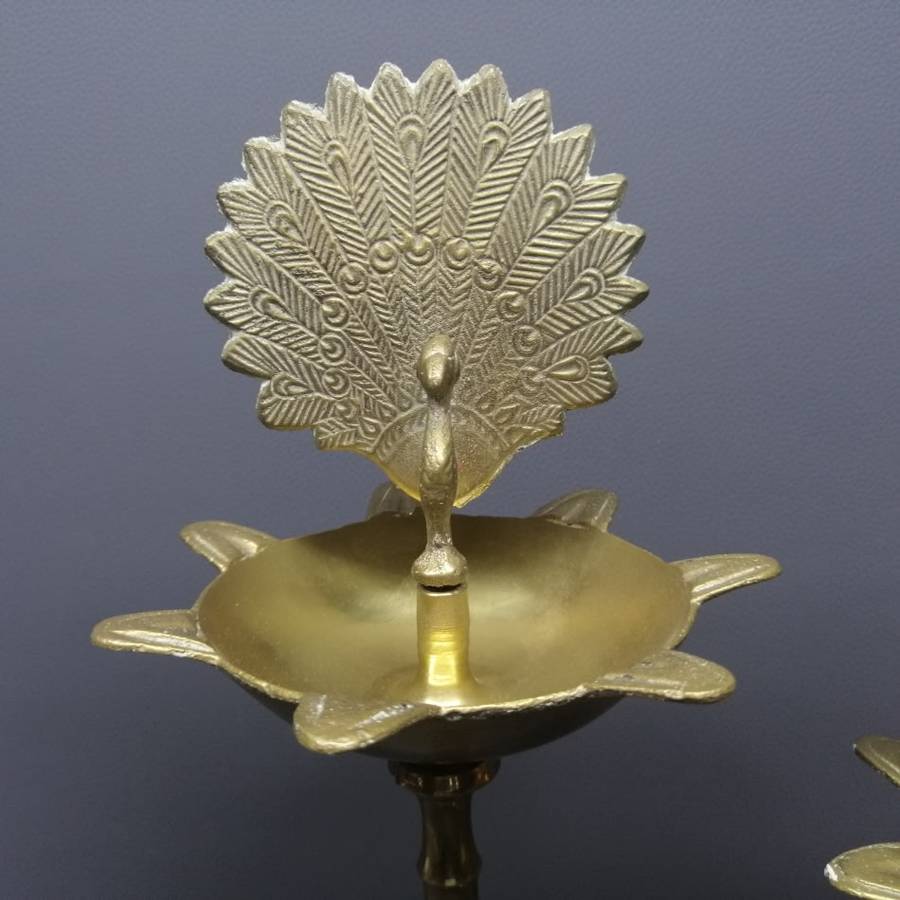 Two Vintage Cast Brass Peacock Inspired Floor Standing Ashtrays!!! Bid For Both!!!