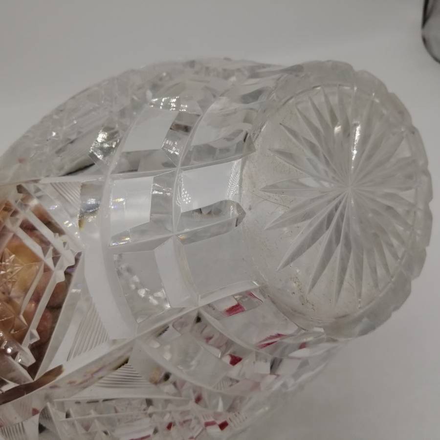 Exquisite!!! LARGE Vintage Cut Crystal Flower Bowl!!!