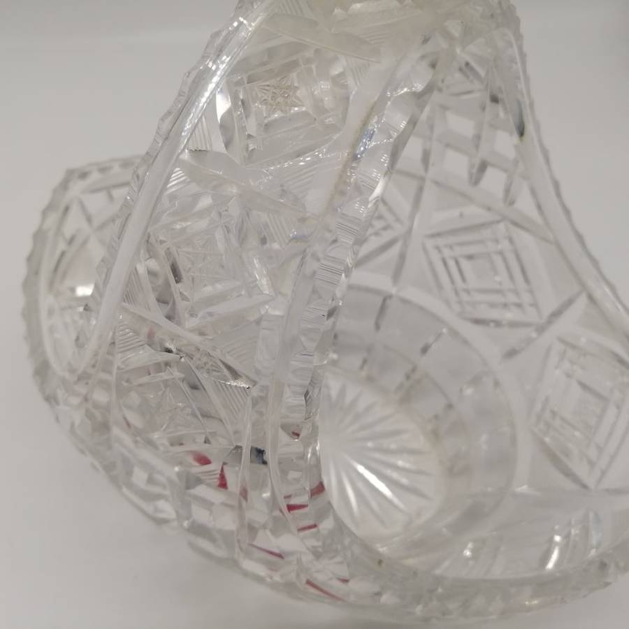 Exquisite!!! LARGE Vintage Cut Crystal Flower Bowl!!!