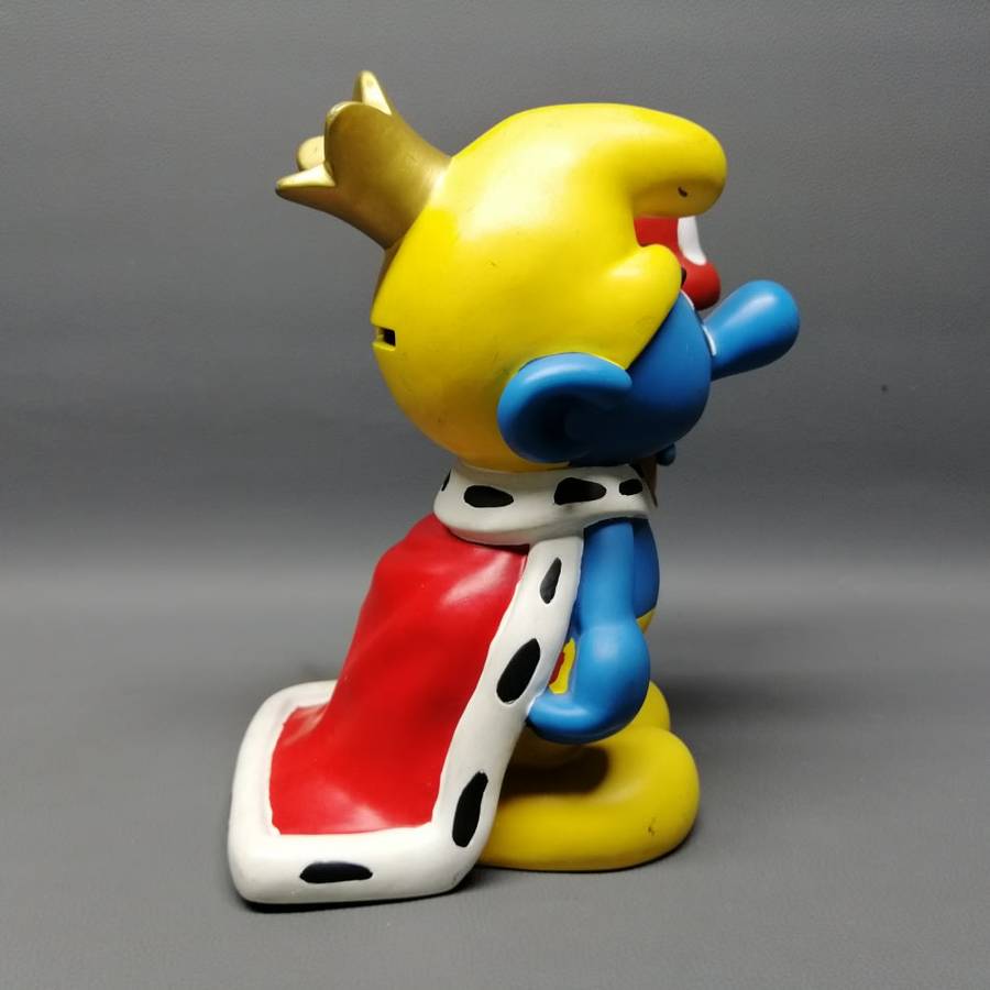 SUPER COOL!!! Large Original King Smurf Hard Plastic Savings Bank!!!