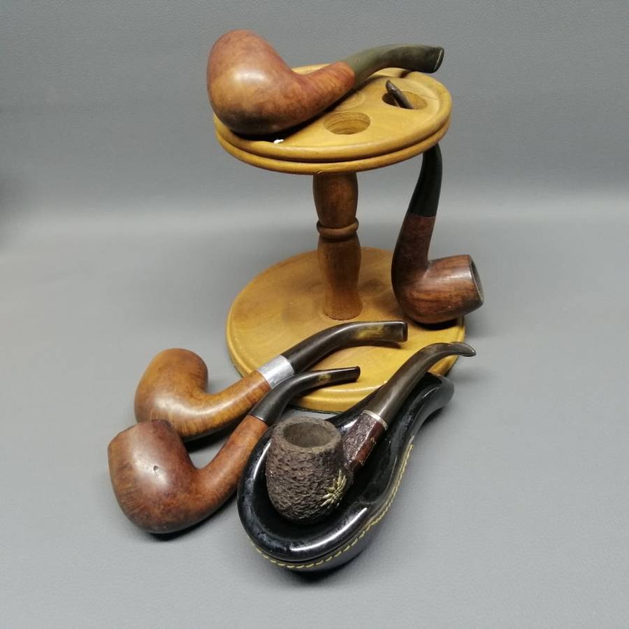 FANTASTIC!!!! Large Quality Estate Pipe Collection With Two Stands!!!