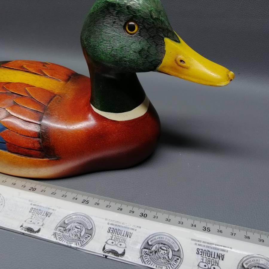 Exquisite!!! Large Hand Painted and Carved Limited Edition Feathers Mallard Drake