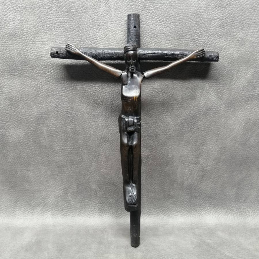 Fantastic!!! Large Detailed Hand Carved Dark Wood Crucifix!!