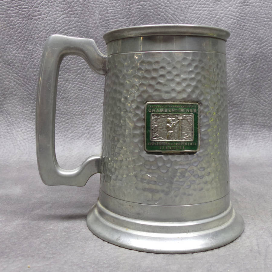 Original Hammered Seranco Pewter Beer Tankard - Chamber of Mines