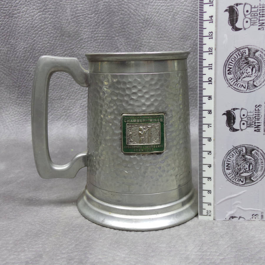 Original Hammered Seranco Pewter Beer Tankard - Chamber of Mines