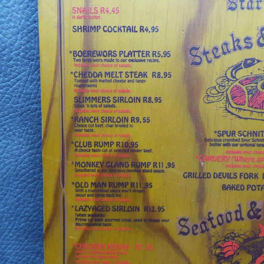 FANTASTIC!!! Original Red Eagle Spur Menu!!! Check Out The Prices!!!